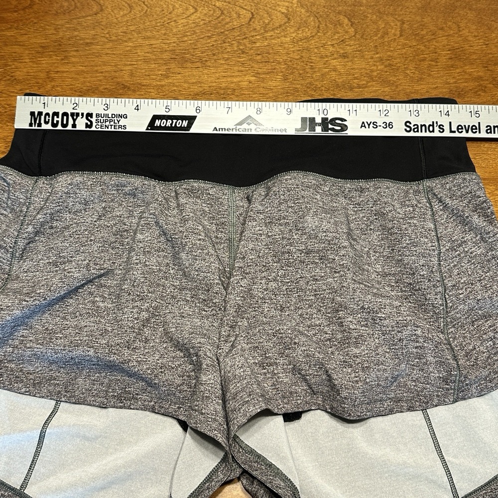 Lululemon Speed Up Mid-Rise Lined Short 4" Heather Lux Multi black/Graphite Grey - Picture 6 of 7